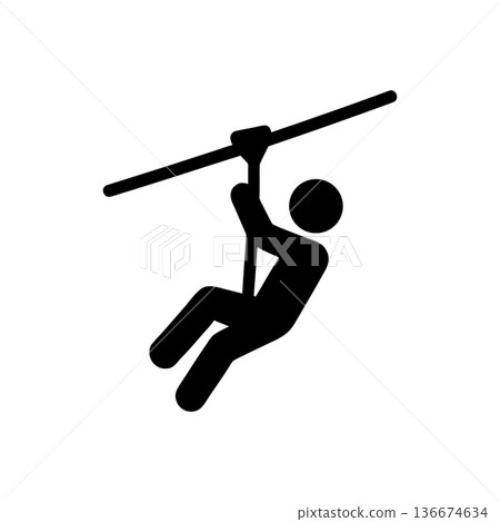 High Speed Zipline Glide Icon High Speed Zipline Glide Icon 136674634