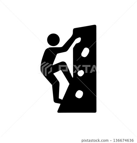 Indoor Rock Climbing Wall Icon 136674636