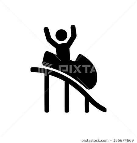 Thrilling Roller Coaster Drop Icon 136674669