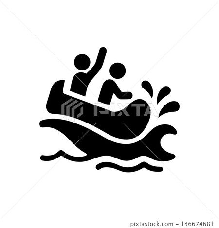 Log Flume Water Ride Icon 136674681