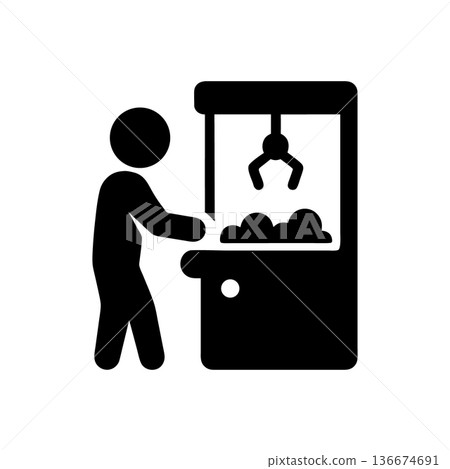 Arcade Claw Machine Game Icon Arcade Claw Machine Game Icon 136674691