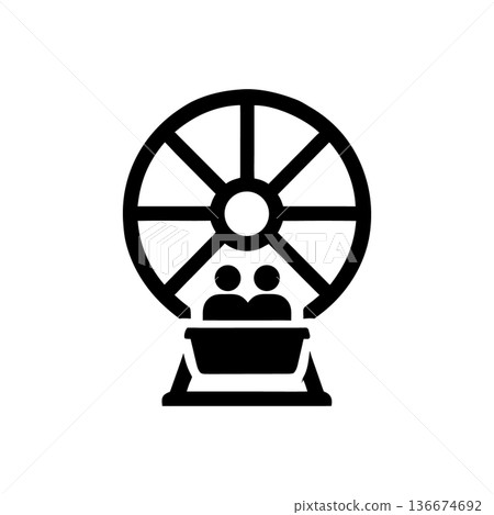 Ferris Wheel Sightseeing Ride Icon 136674692