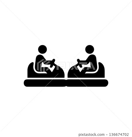 Classic Fair Bumper Cars Icon 136674702