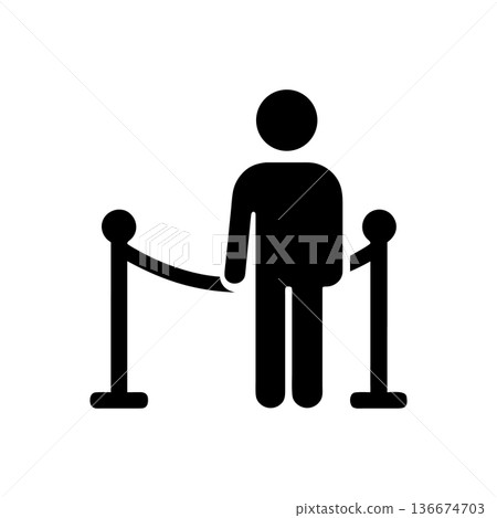 Waiting In Queue Line Icon Waiting In Queue Line Icon 136674703