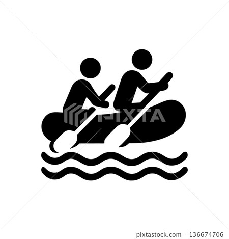 Group Rafting Water Adventure Icon Group Rafting Water Adventure Icon 136674706