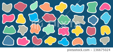 Organic Sticker Blob Shapes Abstract Cutout Set Organic Sticker Blob Shapes Abstract Cutout Set 136675024
