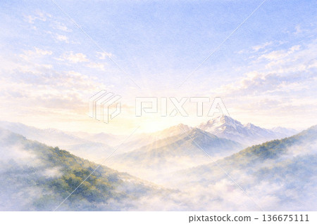 山巒系列：開闊的天空背景，一直延伸到山脈之外。 136675111