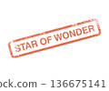 Star of Wonder red distressed rubber stamp with a vintage texture 136675141