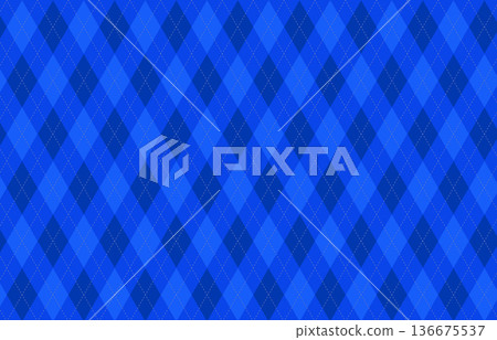 Blue argyle pattern vector background illustration material Blue argyle pattern vector background illustration material 136675537