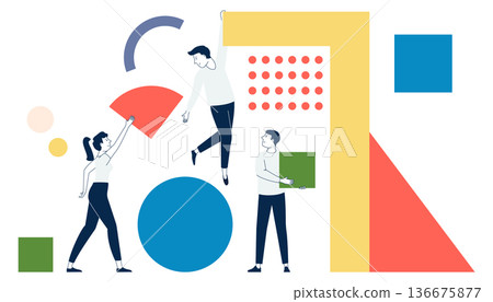 Team work problem creative solution color composition Team work problem creative solution color composition 136675877