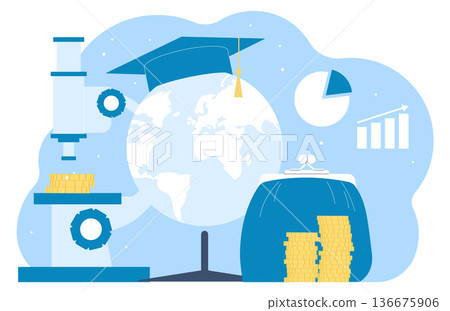 Financial education concept. Study loan. Learning investment Financial education concept. Study loan. Learning investment 136675906
