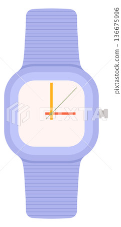 Plastic strap clock. Modern wrist watch icon Plastic strap clock. Modern wrist watch icon 136675996