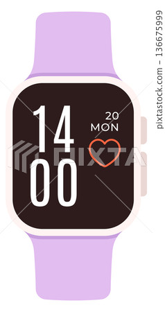 Smart watch cartoon icon. Electronic digital device Smart watch cartoon icon. Electronic digital device 136675999