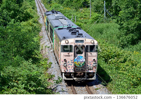 Soya Main Line Shiokari-Ranru JR Hokkaido Kiha 40-1780 + JR East Kazekko Kazekko Soya 136676052