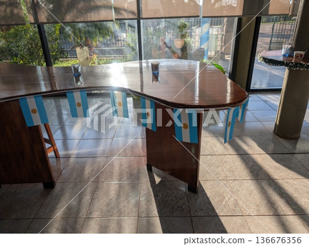 Misiones, San Ignacio, Argentina - June 23, 2025: Interior of the Cooperativa de Productores Yerbateros de Jardin America Ltda. flagship store. Misiones, San Ignacio, Argentina - June 23, 2025: Interior of the Cooperativa de Productores Yerbateros de Jardin America Ltda. flagship store. 136676356