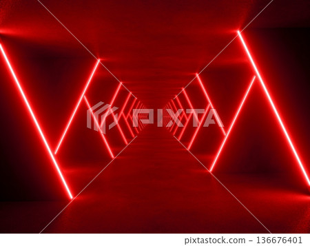 red modern lighting with interior empty space, 3d rendering sci-fi concept red modern lighting with interior empty space, 3d rendering sci-fi concept 136676401