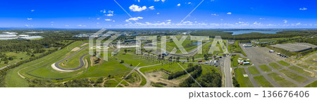 Drone photograph of Sydney Motorsport Park racing circuit 136676406