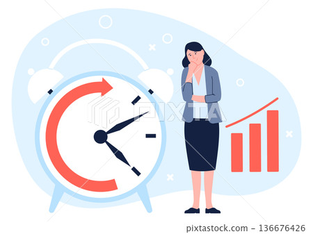 Deadline benchmark concept. Business time management evaluation Deadline benchmark concept. Business time management evaluation 136676426