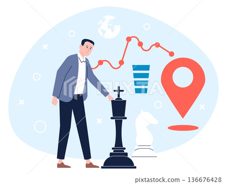 Business strategy performance evaluation. Color analysis concept 136676428