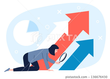 Financial growth and business improvement analysis color concept 136676430