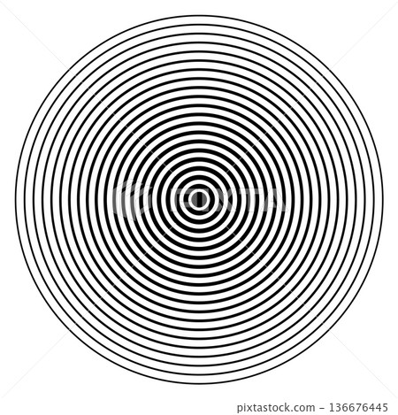 Detection signal. Black concentric line round spot 136676445