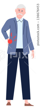 Old man suffer from pain in body. Physical ache 136676453