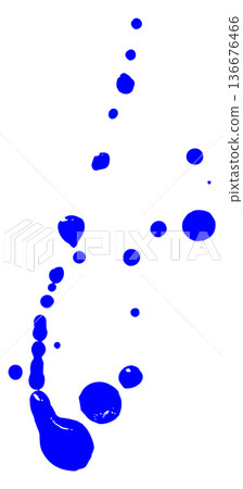 Blue paint spray drop stain. Ink element 136676466
