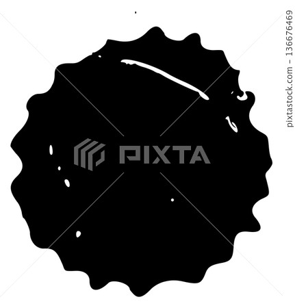 Black grungy stain. Messy ink spot icon Black grungy stain. Messy ink spot icon 136676469