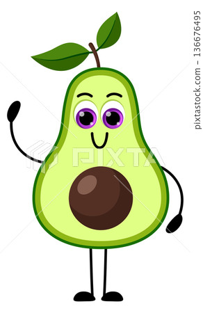 Cartoon avocado mascot. Healthy food diet icon 136676495