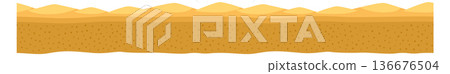 Desert ground layer. Sand landscape. Game scene land 136676504