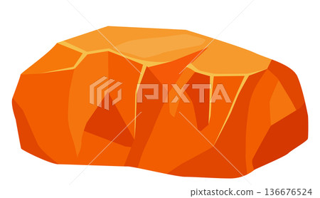 Desert rock cartoon icon. Game landscape element 136676524