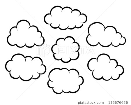 Comic style cloud set Comic style cloud set 136676656