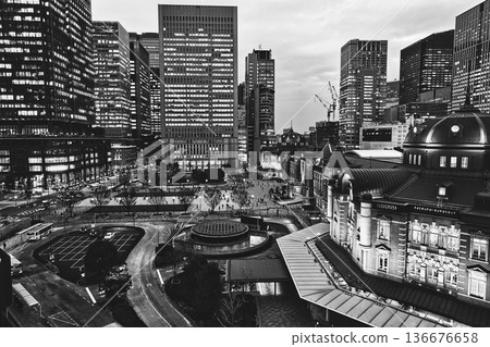 Marunouchi wrapped in monochrome Marunouchi wrapped in monochrome 136676658