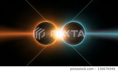 Dual glowing black holes with energy rings 136676948