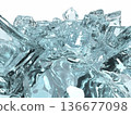 堆疊冰的逼真3D插圖 136677098