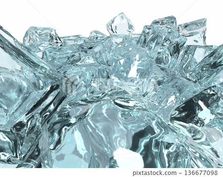 堆疊冰的逼真3D插圖 堆疊冰的逼真3D插圖 136677098