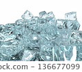 堆疊冰的逼真3D插圖 136677099