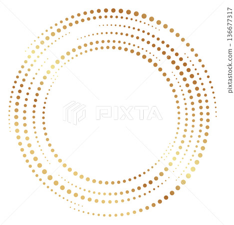 Golden sparkle spiral circle. Round decorative frame 136677317