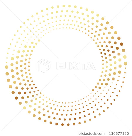 Glitter border. Round golden dot empty frame Glitter border. Round golden dot empty frame 136677330