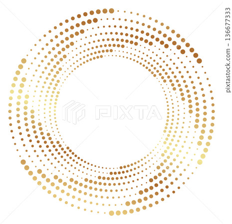 Golden spiral dot pattern round frame template 136677333