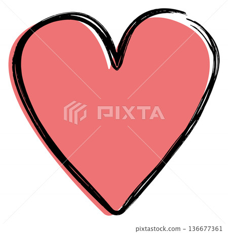 Grunge love symbol. Heart doodle. Passion sign Grunge love symbol. Heart doodle. Passion sign 136677361