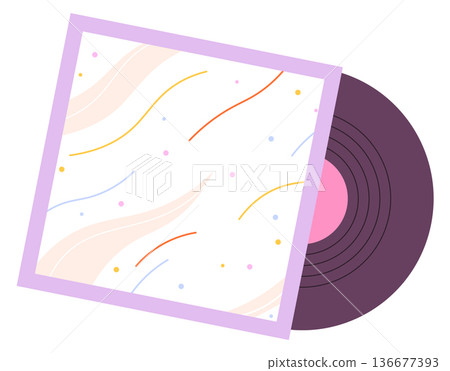 Vinyl record color icon. Vintage music disk Vinyl record color icon. Vintage music disk 136677393