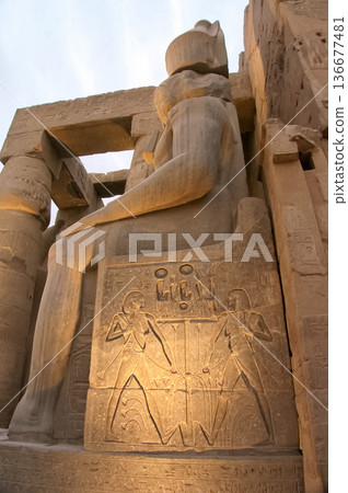 Colossal seated statue of Ramses II in the Luxor Temple Colossal seated statue of Ramses II in the Luxor Temple 136677481