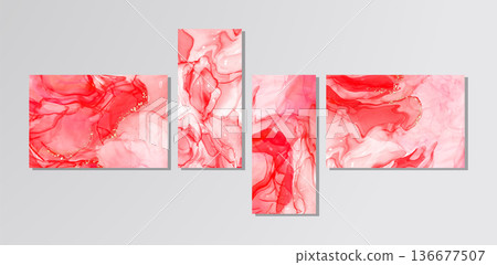 Abstract alcohol ink colors banner. Mixing paints. Abstract alcohol ink colors banner. Mixing paints. 136677507