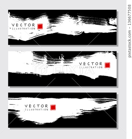 White ink brush stroke on black background. White ink brush stroke on black background. 136677508