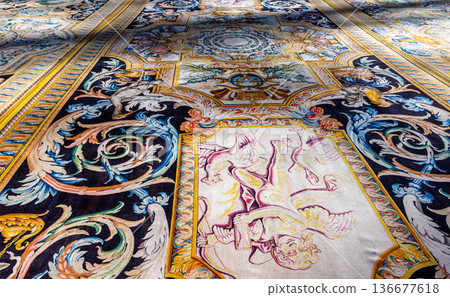 Woven carpet for french king Louis XIV, Paris, France Woven carpet for french king Louis XIV, Paris, France 136677618