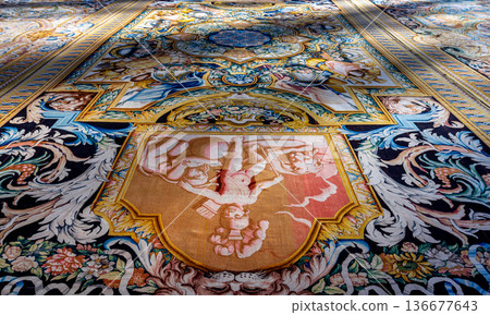 Woven carpet for french king Louis XIV, Paris, France Woven carpet for french king Louis XIV, Paris, France 136677643