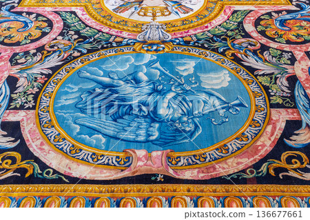 Woven carpet for french king Louis XIV, Paris, France Woven carpet for french king Louis XIV, Paris, France 136677661