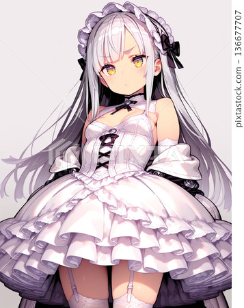 身穿漿果連身裙的女孩 136677707