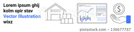 Supply chain, analytics, e-commerce, finance, business logistics. Warehouse graph and financial icon set. Supply chain and analytics concept. Line metaphor. Simple line icons Supply chain, analytics, e-commerce, finance, business logistics. Warehouse graph and financial icon set. Supply chain and analytics concept. Line metaphor. Simple line icons 136677787
